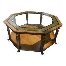 Handmade egyptian mother of pearl inlaid wood side table, 22.5 height coffee & end table.made in egypt. 1960s Vintage Baker Furniture Egyptian Revival Octagon Coffee Table Chairish