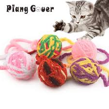 Long Tail Fuzzy Cats Wool Ball Toy Colorful Rope Ball Pet Cat Toys Kitten Teaser In 2020 Pet Cat Toys Cat Toys Kitten Toys