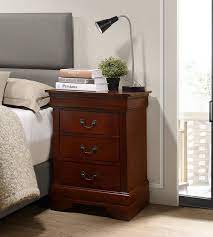Top drawer features cedar lining. Louis Phillipe 3 Drawer Nightstand Cherry Glory Furniture Furniture Cart