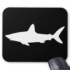Black And White Shark Design Swimming Shark Mouse Pad Black And White Design Shark Week Funny Shark