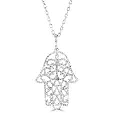 18 Karat White Gold Pave Diamond Hamsa Pendant With 18 Cable Link Chain Necklace The Diamonds Weigh Hamsa Pendant Pave Diamond Jewelry Diamond Hamsa Necklace