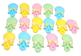 Your baby shower is approaching and you don' know what to serve? Baby Shower Cupcake Decorations 16 Small Baby Rattles