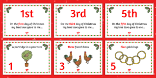 12 Days Of Christmas Words 12 Days Of Christmas Display Primary Resources Ks1
