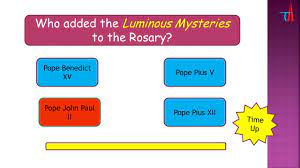 Lower rosary in mouth quest and headgear awakening Marian Quiz 2 Quiz On The Rosary Youtube