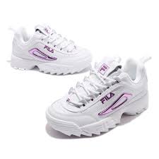 Details About Fila Disruptor Ii Metallic Accent White Violet Women Casual Chunky Daddy Shoes
