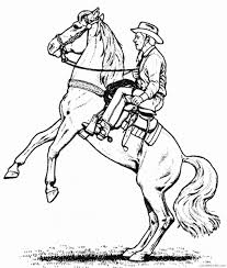 She will feel the joy of riding two height horses. Cowboy Horse Coloring Pages Coloring4free Coloring4free Com
