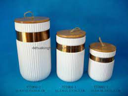 White canisters with wooden lid. China White Ceramic Set Of 3 Airtight Canisters With Wooden Lid China Canister And Ceramic Container Price
