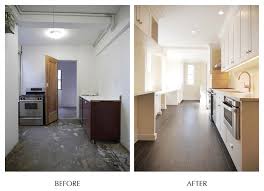 gut renovated galley kitchen before and