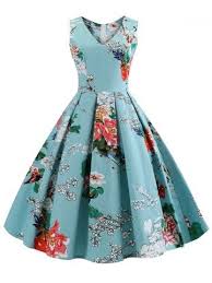 Plus Size Floral Flared Vintage Dress Vintage Dresses Plus Size Vintage Dresses Vintage Dresses Cheap