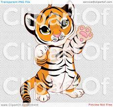 Royalty Free Rf Clipart Illustration Of A Cute Baby Tiger Playing By Pushkin Baby Tiger Cute Babies Illustration