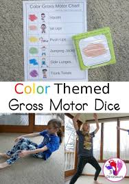 Free Color Themed Gross Motor Dice In 2020 Preschool Color Activities Motor Skills Activities Gross Motor