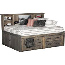 The answer to this dilemma can be a king size captain's bed that you can build yourself with medium carpentry skills. Cheyenne Driftwood Twin Roomsaver Captain S Bed Dw 4116 4117 4118 4757 4795 Tu Afw Com