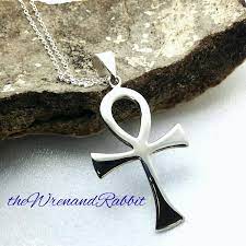 Sterling Ankh Necklace Pendant Eternal Life Immortality Etsy Ankh Necklace Ankh Sterling Silver Chains