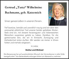 Bachmann delivers successful accredited site supervisors course. Traueranzeigen Von Gertrud Bachmann Wirtrauern