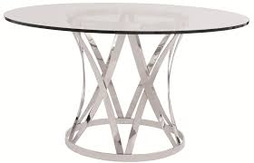 This stainless steel construction offers large working space and it is. Bernhardt Interiors Gustav 998 054p 330 774 Round Glass Top Dining Table With Polished Metal Base Baer S Furniture Kitchen Tables