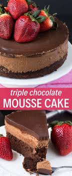Triple Chocolate Mousse Cake Recipe Triple Chocolate Mousse Cake Chocolate Mousse Cake Chocolate Mousse Cake Recipe