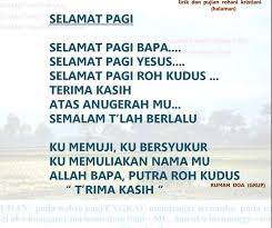 Not Angka Lagu Rohani Selamat Pagi Bapa