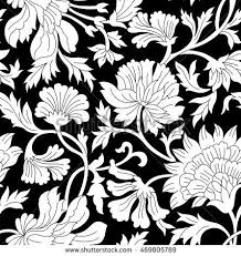 Today i'm offering this lovely vintage floral embroidery pattern! Black And White Floral Vintage Pattern Flower Pattern Drawing Flower Drawing Flower Drawing Design
