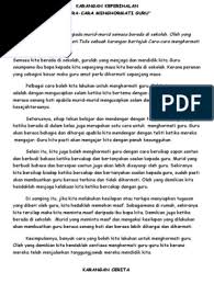Salah satu cara mengatasi masalah stress adalah dengan cuba untuk bertenang menghadapinya. Contoh Contoh Karangan Upsr 2017