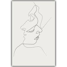Black And White Kiss Canvas Picasso Simple Line Curve Black White Abstract Painting Kiss A4 Art Pr Ellaseal Simple Canvas Paintings Abstract Canvas Wall Art Diy Canvas Art Easy