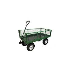 Outsunny chariot de transport à 4 roues en métal vert 98 x 45 x 85 cm. Chariot De Jardin Grillagee 4 Roues