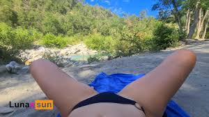 Stranger caught me flashing spread legs in the public park river - flashing  spread in public