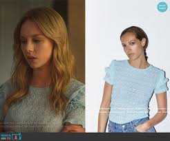 Cayetana S Blue Ruffle Trim Sweater On Elite In 2020 Tv Show Outfits Trim Sweater Fashion Outfits