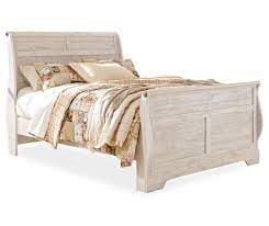 signature design by ashley willowton whitewash queen rails big lots bedroom collections furniture headboard styles farmhouse sleigh beds