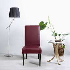 Imitasyon Deri Pu Malzeme Elastik Tam Kapak Sandalye Kilifi Su Gecirmez Ve Yag Gecirmez Sandalye Kilifi