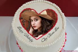 Birthday Cake With Photo Frame For Lover Romantic Birthday Cake For Lover With Name Photo Edit In 2020 Birthday Cake With Photo Romantic Birthday Happy Birthday Cake Photo