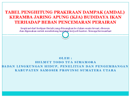 Ppt Tabel Penghitung Prakiraan Dampak Amdal Keramba Jaring Apung Kja Budidaya Ikan Terhadap Beban Pencemaran Perairan Helmut Simamora Academia Edu