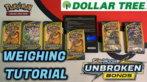 Weighing and opening dollar store burning shadows booster packs. How To Weigh Unbroken Bonds Dollar Tree Pokemon Packs Youtube