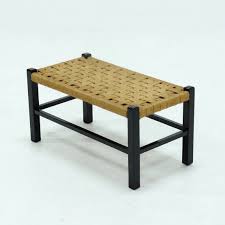 Benches go beyond the table: Mid Century Scandinavian Woven Rope Bench 1960s 128560