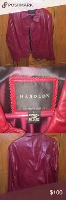Vintage Red Leather Jacket Harold S Leather Jacket Jackets Red Leather Jacket