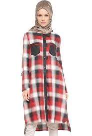 Nihan Tesettur Ekose Tunik Modelleri Moda Tesettur Giyim Ekose Moda Stilleri Moda