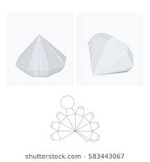 Box Diamond Layout Box Template Geometric Origami Paper Box Template