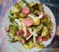 Recept Nemeckij Kartofelnyj Salat S Solenymi Ogurcami I Kopchenoj Kolbasoj Na Russianfood Com