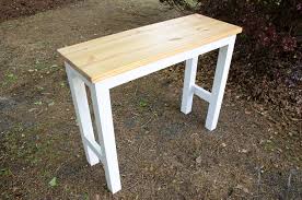 An easy solution for behind the sofa using off the shelf lumber and my free plans here. Diy Pub Table 5 Steps Instructables