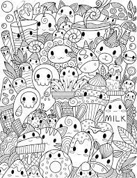 Coloring these doodles is similarly as fun as drawing them and you might get addicted to it. Printable Kawaii Doodle Adult Coloring Page
