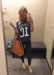 Plus fashion forward yet comfy outfits featuring chic jeans, jackets. Game Day Outfit Dallas Cowboys Gameday Outfit Cowboy Outfits For Women Football Game Outfit