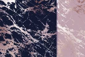 Rose Gold Navy Blue Foil Textures Marble Texture Bedroom Wallpaper Accent Wall Wallpaper Accent Wall