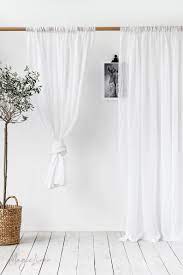 Rod Pocket Sheer Linen Curtain Panel Custom Size Day Curtain Etsy Di 2021 Ruangan Studio Ide Ruang Keluarga Ide Dekorasi Kamar