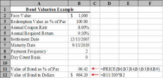 Microsoft Excel Bond Valuation Tvmcalcs Com