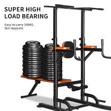 HAGOO 400LBS Power Tower Pull Up Station Dumbbell Bench 6 Adjustable