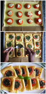 Tomato Mozzarella Basil Puff Pastry Squares Recipe Clean Eating Snacks Puff Pastry App Snacks