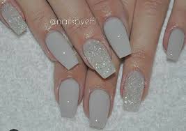 It started off with the matte black and has quickly spread to all designs and colors (red, grey, white, blue, etc.). Light Grey With Silver White Acrylic Nails Matte Nails Design Diamond Nails