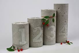 Beton Kerzenhalter Mit Zahlen Pragung Adventskranz Kupfer Kerzenstander Adventskranz Selber Machen Einfach Und Basteln Weihnachten