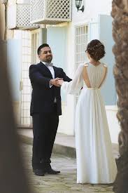 Ivory Chiffon Long Bubble Sleeve Vintage Wedding Dresses Simple Plus Size Wedding Reception Gow Wedding Reception Gowns Wedding Reception Dress Wedding Dresses