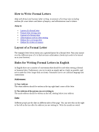Content of a formal letter. How To Write Formal Letters Semiotics Communication