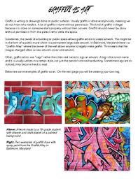 Graffiti Art Lessons Worksheets Teaching Resources Tpt